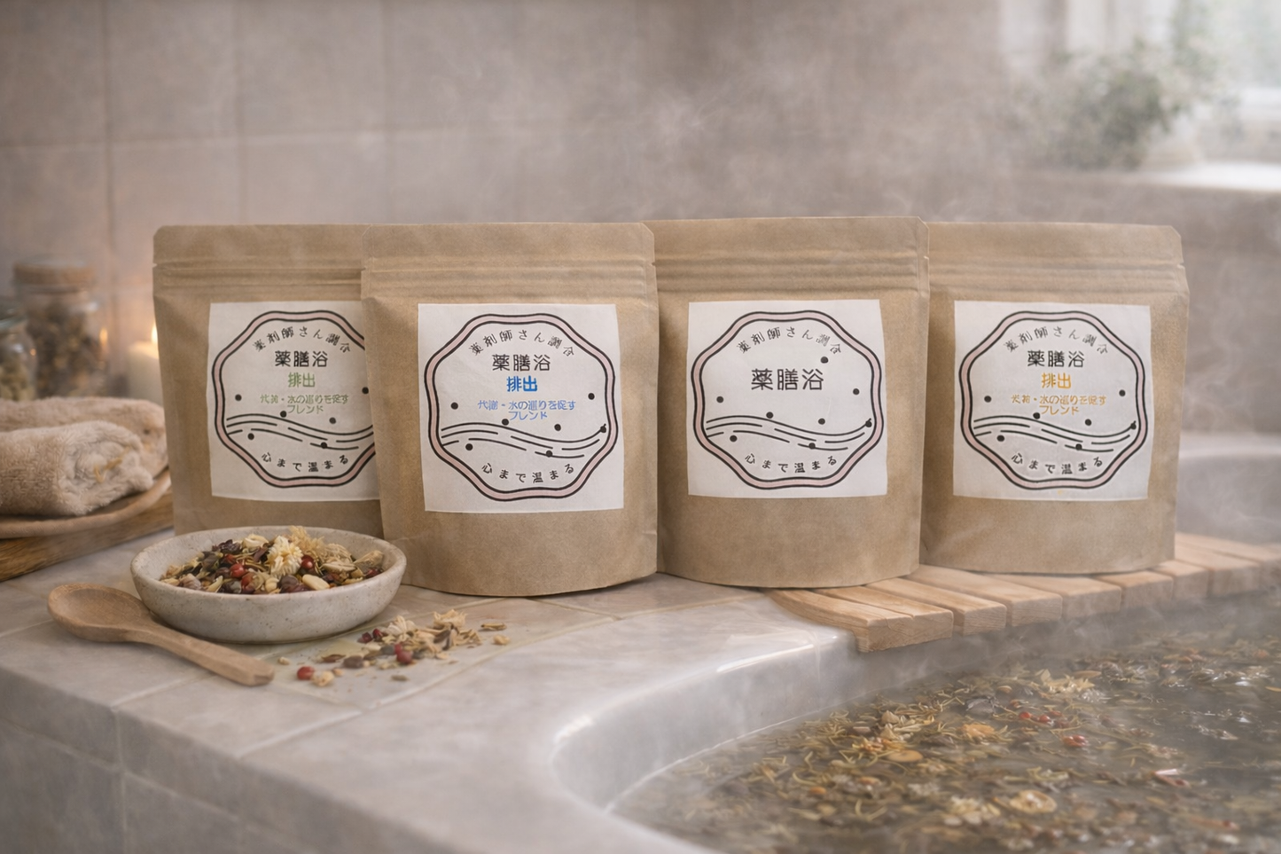 薬膳浴　3包入り×4種セット　その日の気分や体調に合わせてどうぞ☆